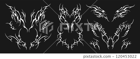 Neo tribal tattoo, celtic sigilism y2k gothic body ornaments in neotribal style 120453022