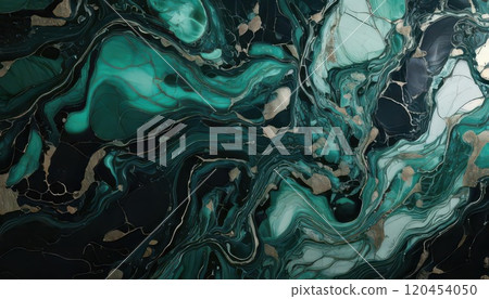 AI Image: Dark green marble pattern background material 120454050
