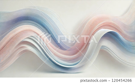 Abstract curved art in soft colors, minimalist design 120454266