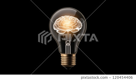 Creative light bulb design featuring a brain representing innovative thinking and ideas 120454406