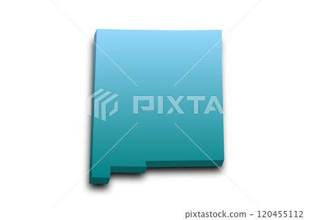 3d Map of New Mexico state with color. United State of America, US, United State 3d Map of New Mexico state with color. United State of America, US, United State 120455112