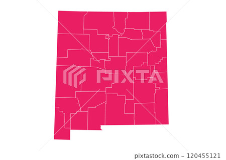 New Mexico administrative map. counties map of New Mexico, blank Map, empty map of New Mexico 120455121