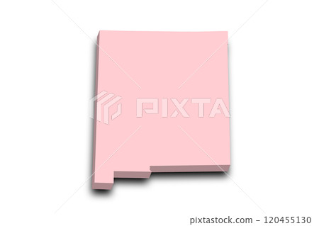 3d Map of New Mexico state with color. United State of America, US, United State 120455130