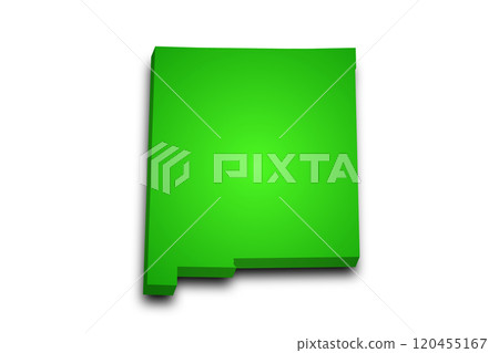 3d Map of New Mexico state with color. United State of America, US, United State 3d Map of New Mexico state with color. United State of America, US, United State 120455167