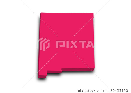 3d Map of New Mexico state with color. United State of America, US, United State 3d Map of New Mexico state with color. United State of America, US, United State 120455190