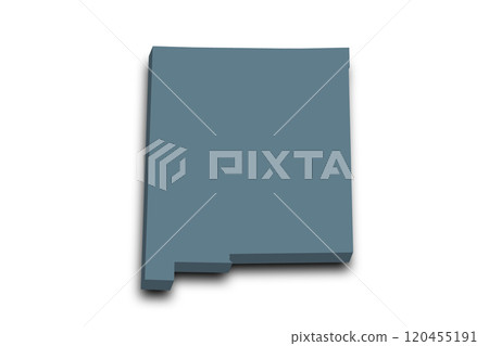 3d Map of New Mexico state with color. United State of America, US, United State 3d Map of New Mexico state with color. United State of America, US, United State 120455191