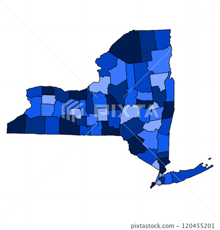 colourful map of New York State. New York Counties map, Newyork blank map for design ,copy space 120455201