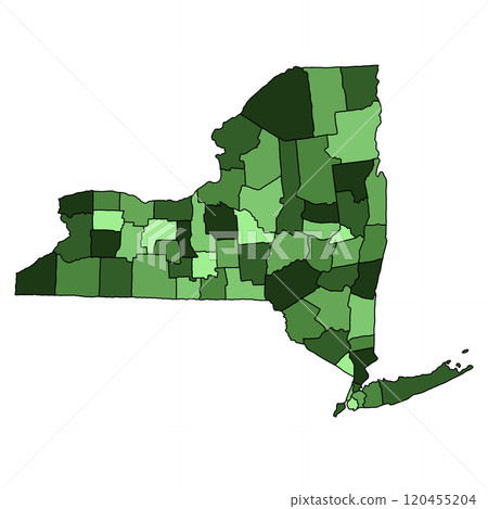 colourful map of New York State. New York Counties map, Newyork blank map for design ,copy space 120455204