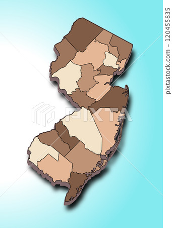 3d map of New Jersey is a state of United States 120455835