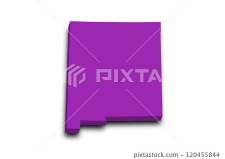 3d Map of New Mexico state with color. United State of America, US, United State 120455844
