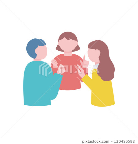 Three people having a discussion 120456598