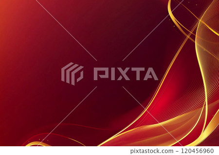 A red and gold wave patterned background with a red and gold color scheme. A red and gold wave patterned background with a red and gold color scheme. 120456960