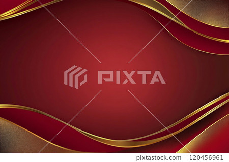 A red and gold wave patterned background with a red and gold color scheme. A red and gold wave patterned background with a red and gold color scheme. 120456961
