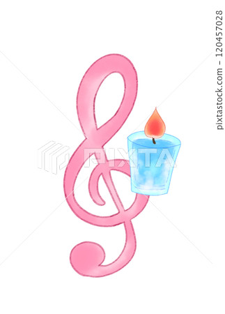 Cute candle and treble clef 120457028