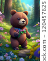 AI奇幻插畫熊與花 120457625