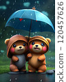 AI奇幻插畫熊和雨 120457626