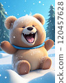 AI奇幻插畫熊與雪山 120457628
