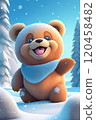 AI奇幻插畫熊與雪景 120458482