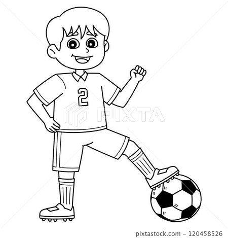 Male Soccer Player Isolated Coloring Page for Kids Male Soccer Player Isolated Coloring Page for Kids 120458526