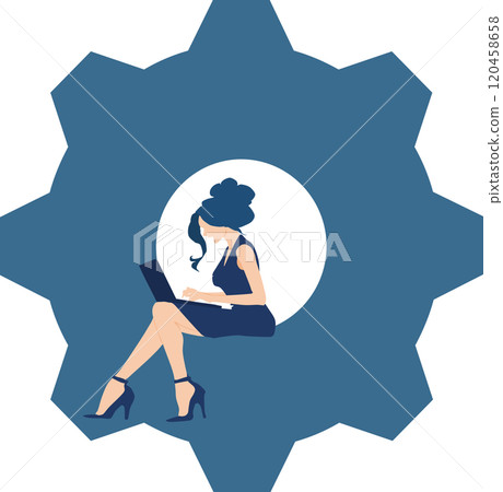 成為社會齒輪的女商人的插圖 120458658