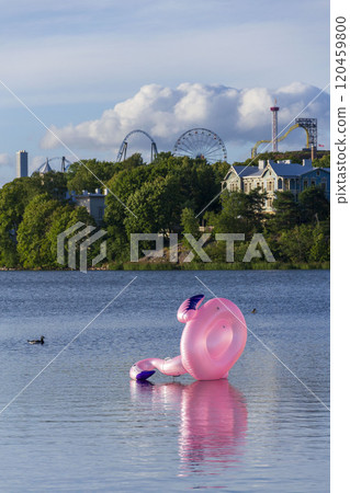 Toolonlahti sea bay with small beach for recreational sports near Olympic stadium and Linnanmaki amusement park, Helsinki, Finland Toolonlahti sea bay with small beach for recreational sports near Olympic stadium and Linnanmaki amusement park, Helsinki, Finland 120459800