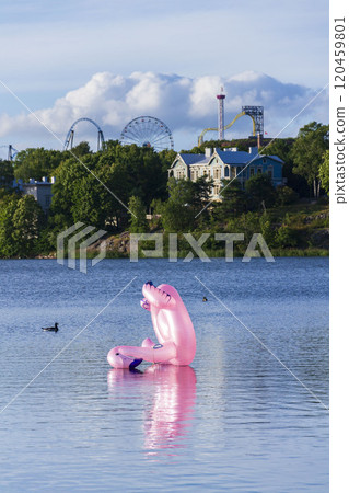Toolonlahti sea bay with small beach for recreational sports near Olympic stadium and Linnanmaki amusement park, Helsinki, Finland Toolonlahti sea bay with small beach for recreational sports near Olympic stadium and Linnanmaki amusement park, Helsinki, Finland 120459801