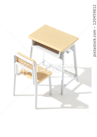 Desk and chair photographed on a white background Desk and chair photographed on a white background 120459812