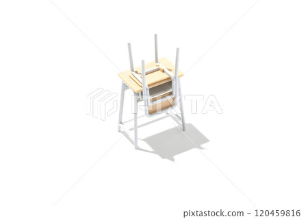 Desk and chair photographed on a white background Desk and chair photographed on a white background 120459816