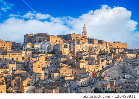 Matera, Italy overlooking Sassi di Matera. Matera, Italy overlooking Sassi di Matera. 120459931