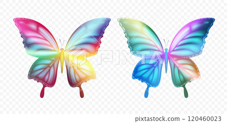 Colorful butterflies isolated on transparent background Colorful butterflies isolated on transparent background 120460023