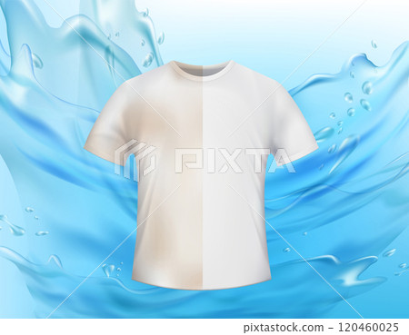 White t-shirt washed and half of shirt dirty with stain White t-shirt washed and half of shirt dirty with stain 120460025