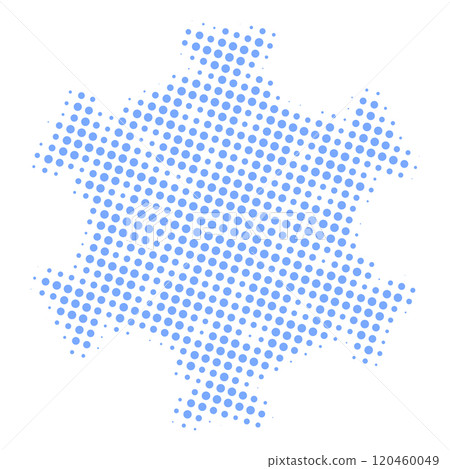 Halftone dots in the form of a snowflake. Vector Halftone dots in the form of a snowflake. Vector 120460049