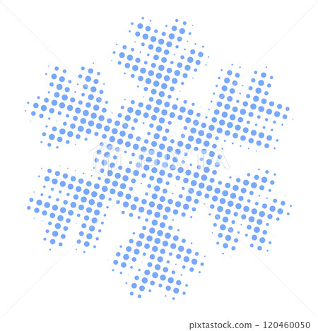 Blue dotted halftone snowflakes isolated on transparent background. vector Blue dotted halftone snowflakes isolated on transparent background. vector 120460050
