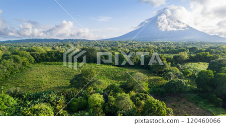 Panorama of green Ometepe island 120460066
