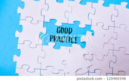 A puzzle with the word good practice written in the middle A puzzle with the word good practice written in the middle 120460346