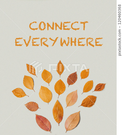 A poster with a tree made of leaves 120460368