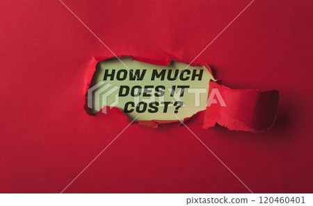 A red paper with the words How much does it cost written on it A red paper with the words How much does it cost written on it 120460401