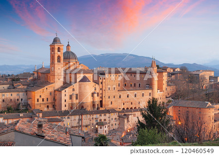 Urbino, Italy Medieval Walled City in the Marche Urbino, Italy Medieval Walled City in the Marche 120460549