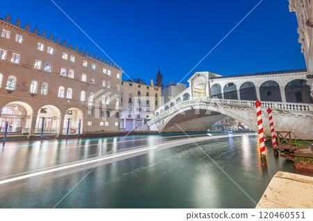 Venice, Italy at the Rialto Bridge over the Grand Canal 120460551