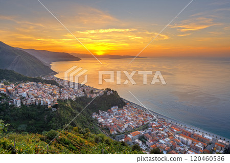 Bagnara Calabra, Italy at Sunset 120460586