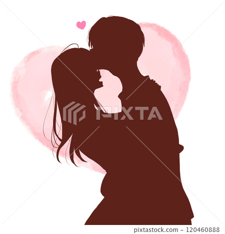 互相擁抱，男人和女人，影子圖片，心 120460888