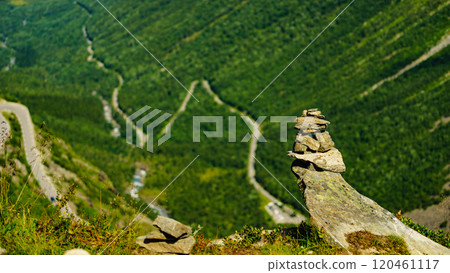 Trollstigen mountain road in Norway 120461117