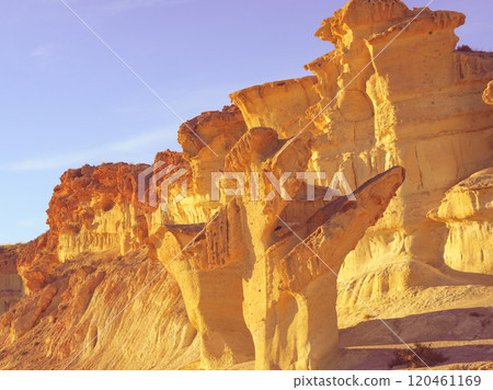 Rock formations Bolnuevo, Spain 120461169