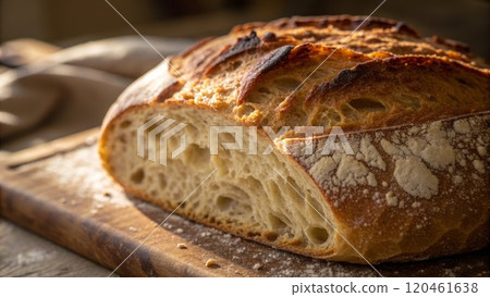 bread on the wooden board 120461638