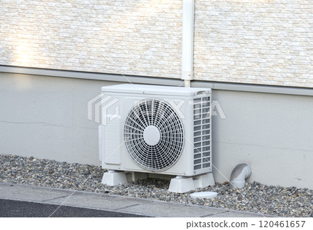 Outdoor unit of an air conditioner installed in a house 120461657