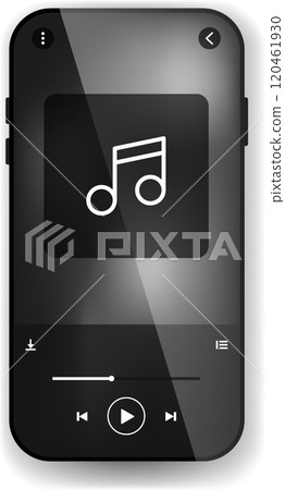 Minimalist Music Player Interface With Playback Controls and Dark Background Design Minimalist Music Player Interface With Playback Controls and Dark Background Design 120461930