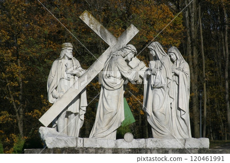 4th Stations of the Cross, Jesus meets His Mother, Basilica of the Assumption of Virgin Mary in Marija Bistrica, Croatia 4th Stations of the Cross, Jesus meets His Mother, Basilica of the Assumption of Virgin Mary in Marija Bistrica, Croatia 120461991
