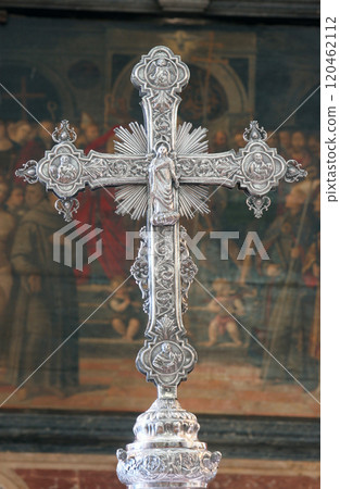 Processional cross, Church of All Saints in Blato, Korcula island, Croatia 120462112