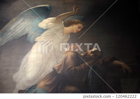 Joseph's dream, fresco in the Saint Sulpice Church, Paris, France 120462222