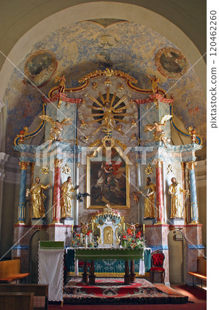 High altar in the parish church of Saint George in Plesivica, Croatia High altar in the parish church of Saint George in Plesivica, Croatia 120462260